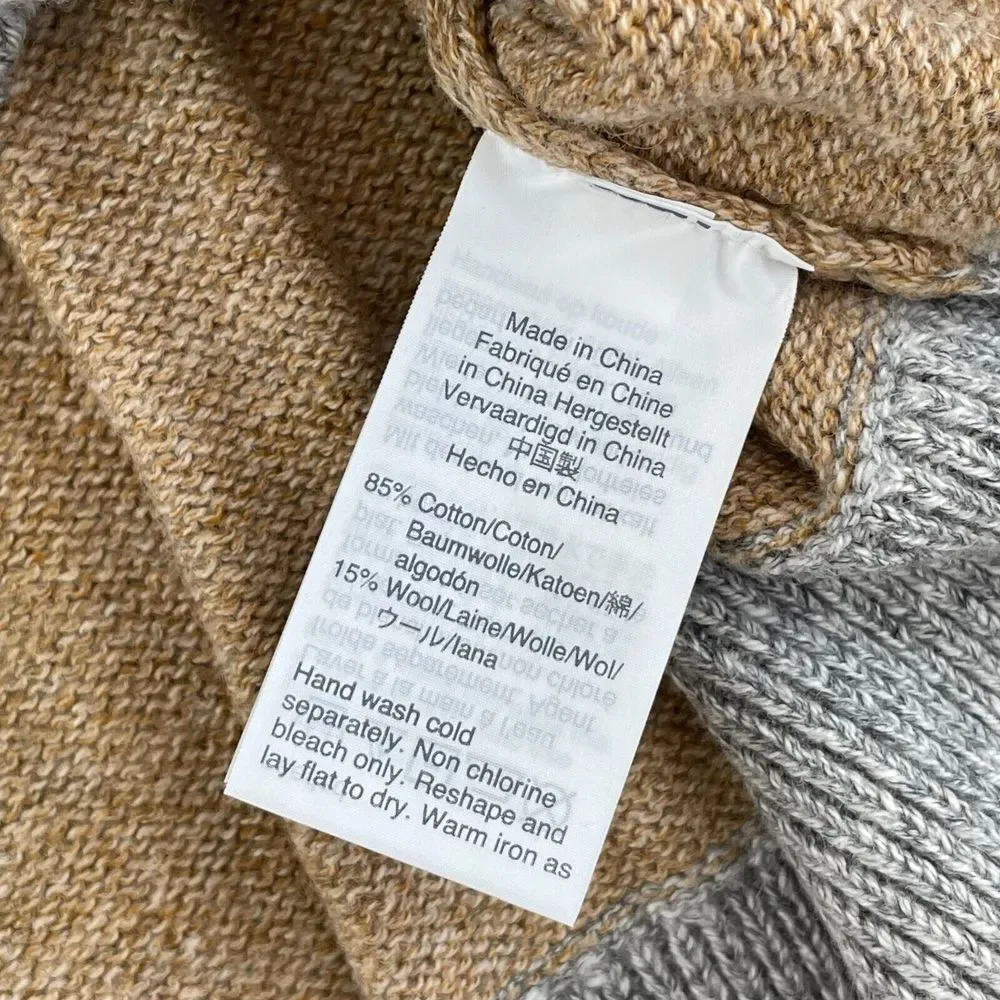 J Crew Sweater Men XL Multi ColorBlock Wool Blend Crew Neck Long Sleeve Prep NWT